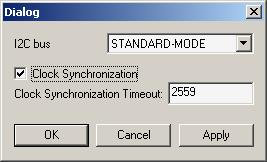 “I2C Configuration” dialog window