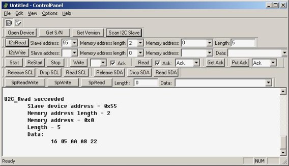 The result of the data reading from the I2C slave device