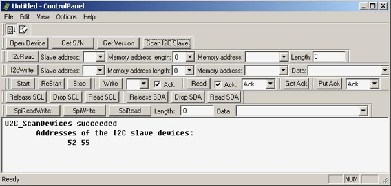 The I2C slave device addresses